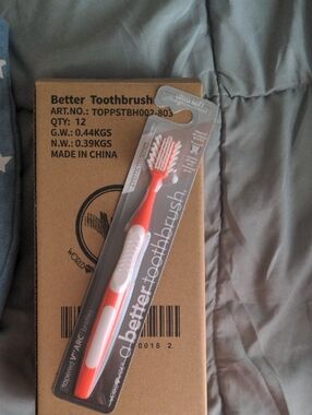 Better Toothbrush 12pack Box - Salmon/Peach And White. NWT